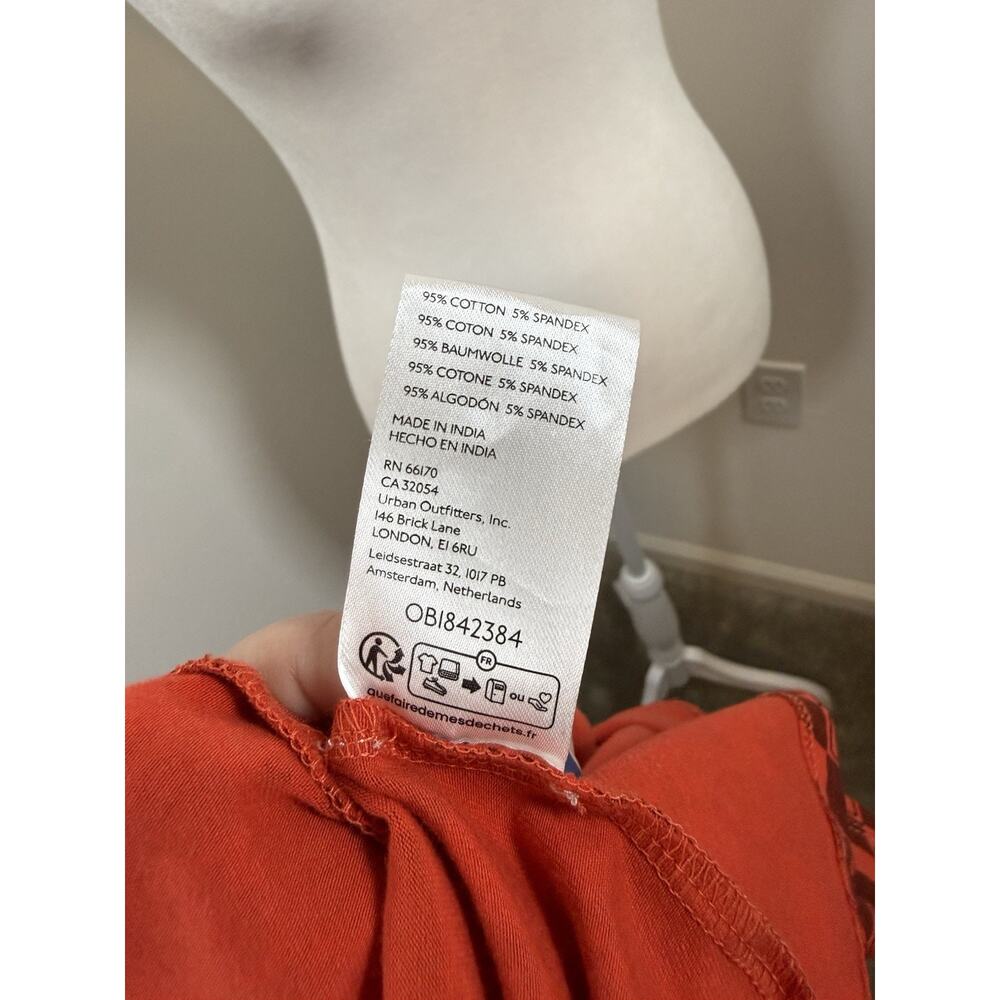 Urban Outfitters Women’s Medium Polo Dress Skater Geometric Floral Red Funky 70s - Picture 5 of 9